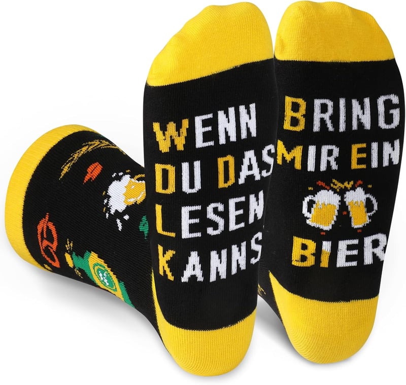 Lustige Bier-Socken für Männer - Witziges Geburtstagsgeschenk