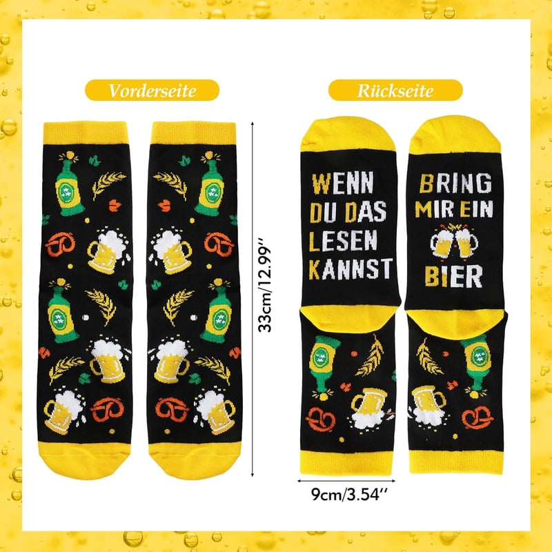 Lustige Bier-Socken für Männer - Witziges Geburtstagsgeschenk
