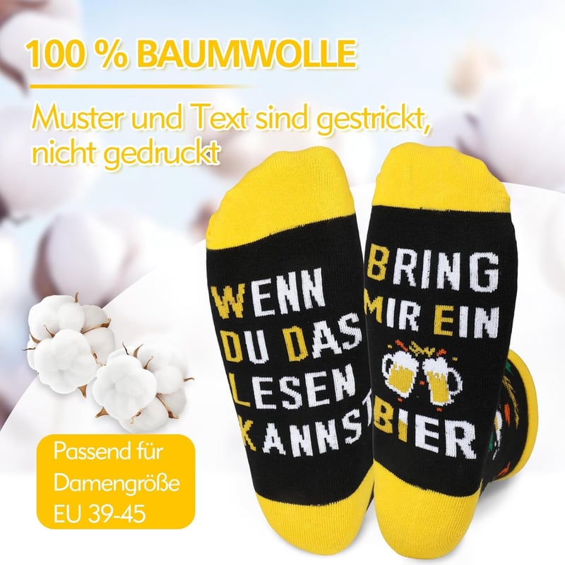 Lustige Bier-Socken für Männer - Witziges Geburtstagsgeschenk