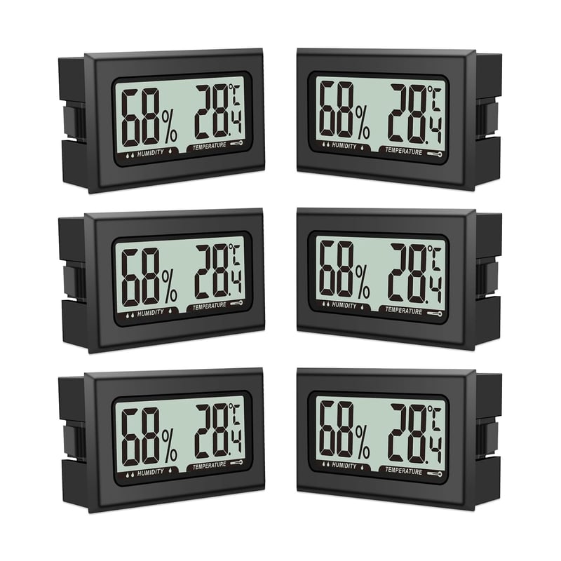 6er Set Mini Digitales Thermometer Hygrometer für Innenräume