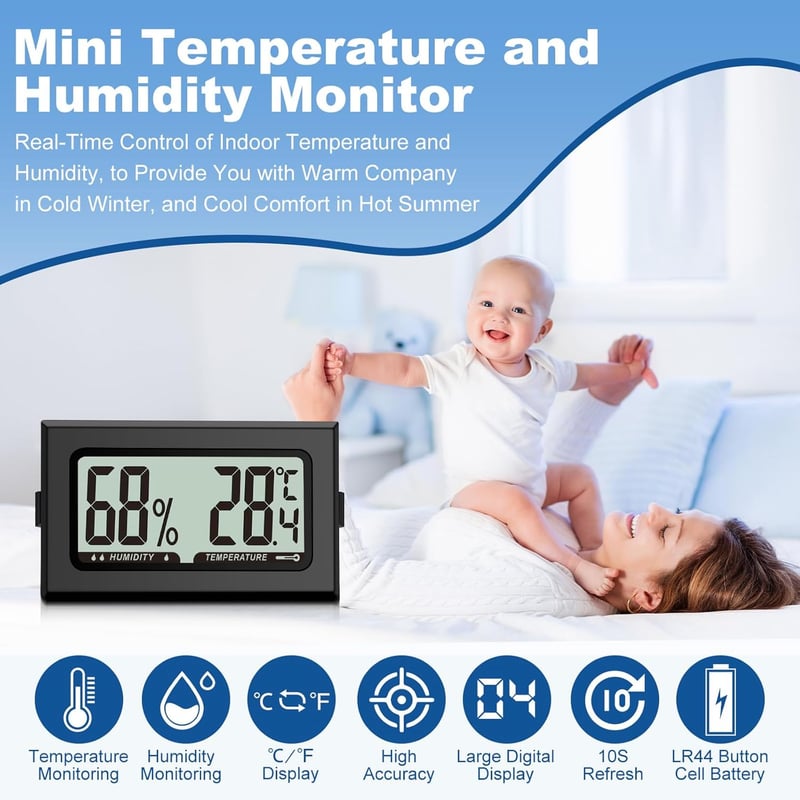 6er Set Mini Digitales Thermometer Hygrometer für Innenräume