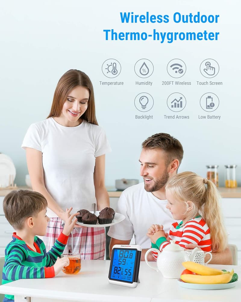 ThermoPro TP65 Funk-Temperatur- und Hygrometer-Monitor mit Sensor