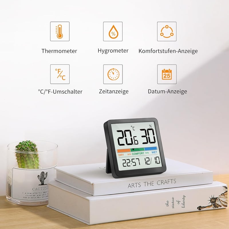 Digitales Thermo-Hygrometer für präzise Raumklimakontrolle