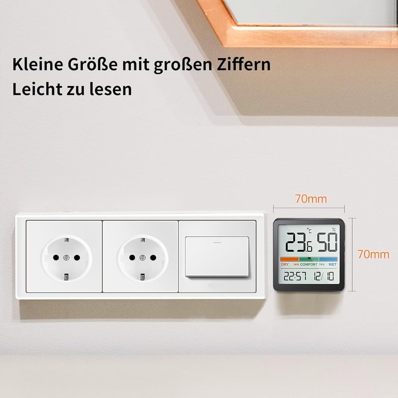 Digitales Thermo-Hygrometer für präzise Raumklimakontrolle