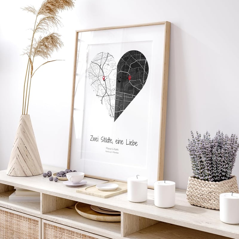 Personalisierte Geschenkkarten mit Koordinaten für Paare
