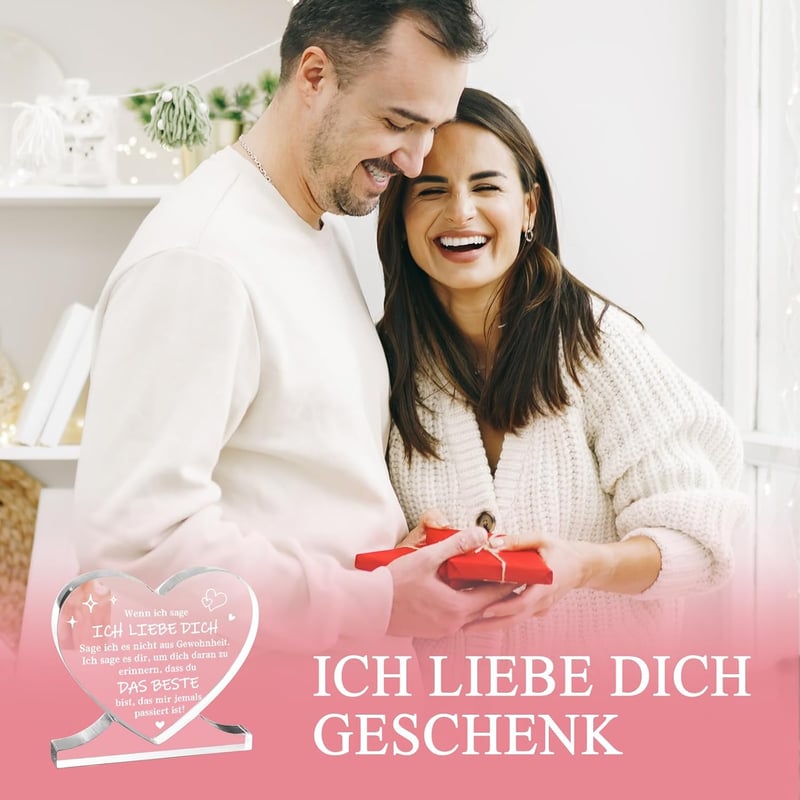 Jahrestagsgeschenk: Herzförmige Acryl-Dekoration für Paare