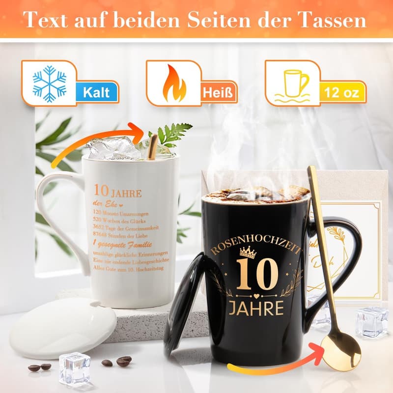 10. Hochzeitstag Tasse für Paare - Mr. & Mrs. Geschenk
