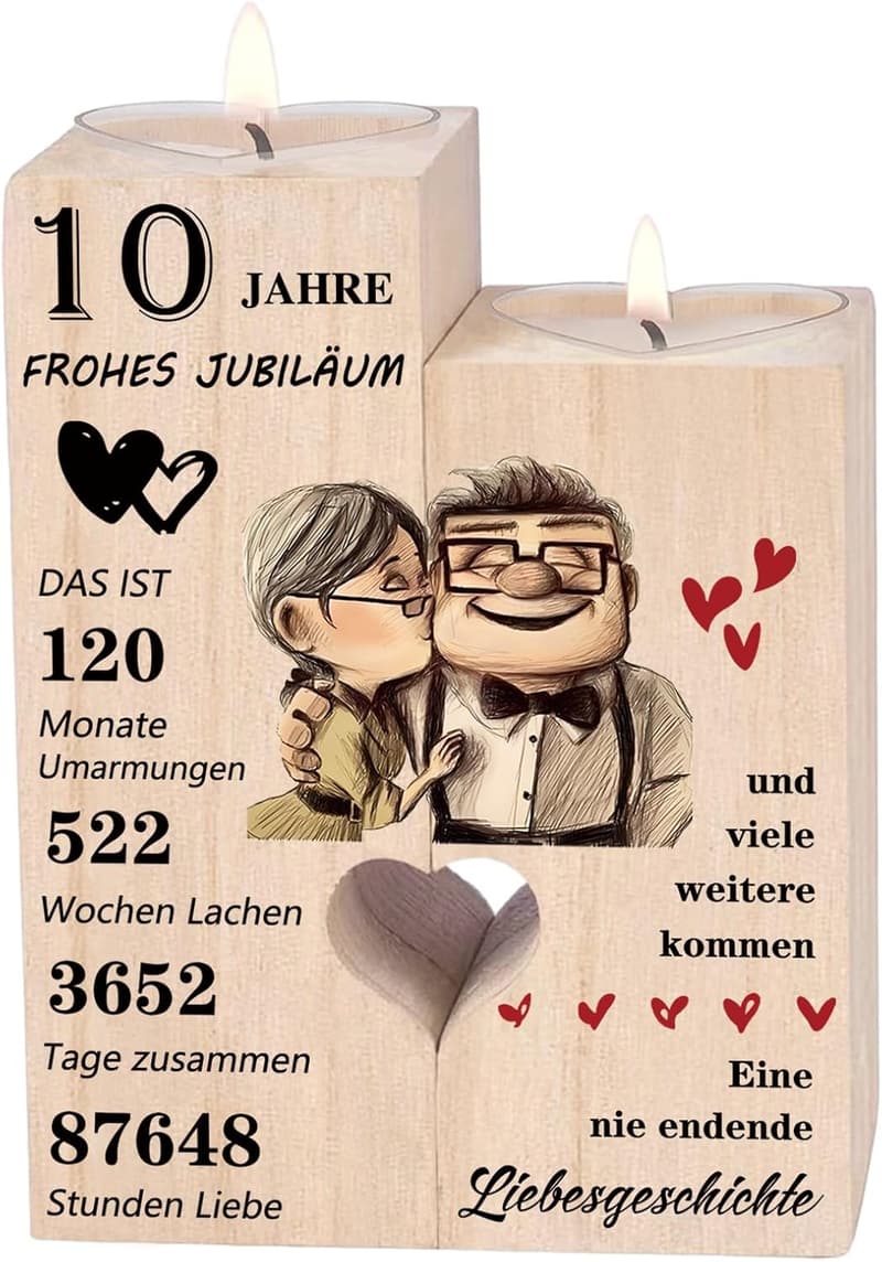 10. Jahrestag Geschenke: Kerzenständer für Paare zur Rosenhochzeit