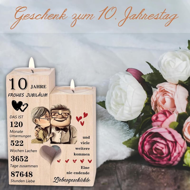 10. Jahrestag Geschenke: Kerzenständer für Paare zur Rosenhochzeit