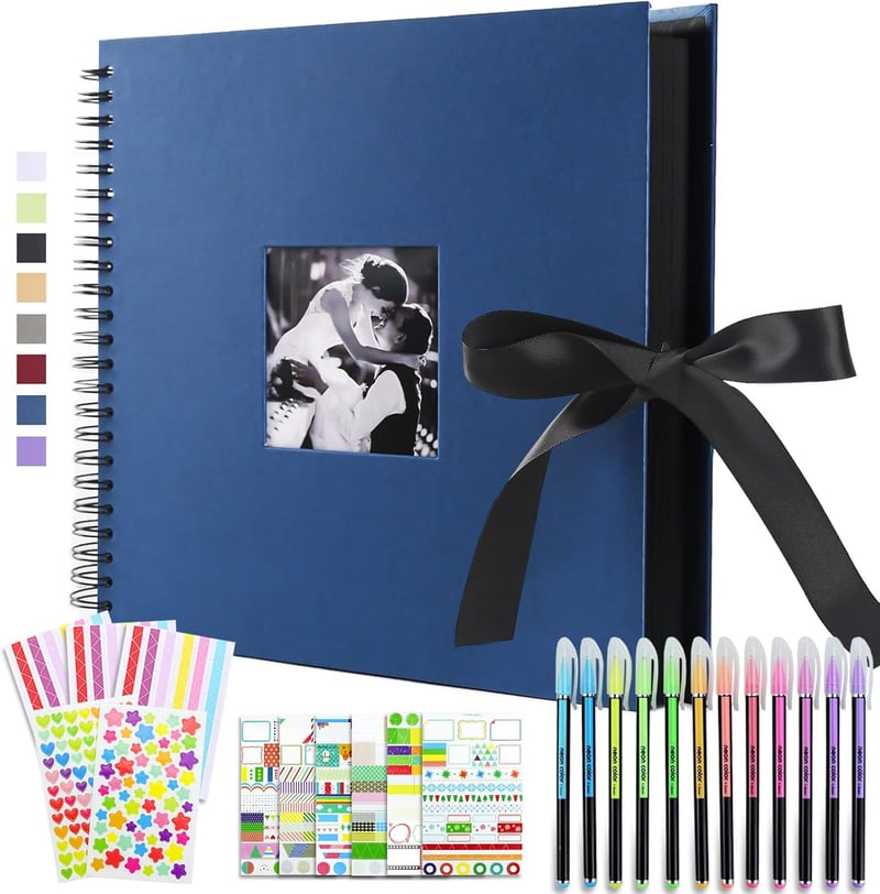 DIY Fotoalbum 30x30 cm mit 80 schwarzen Seiten – Perfekt für Paare