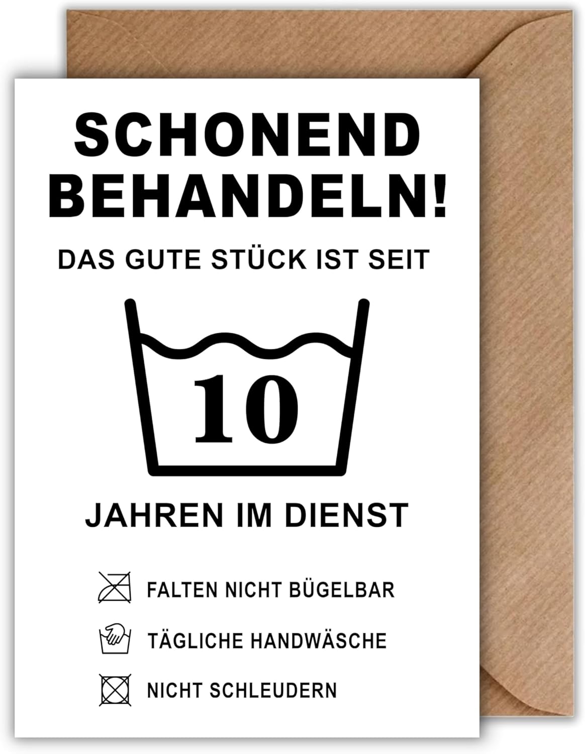 Humorvolle Jubiläumskarte für 10 Jahre Dienstzeit (DIN A6)