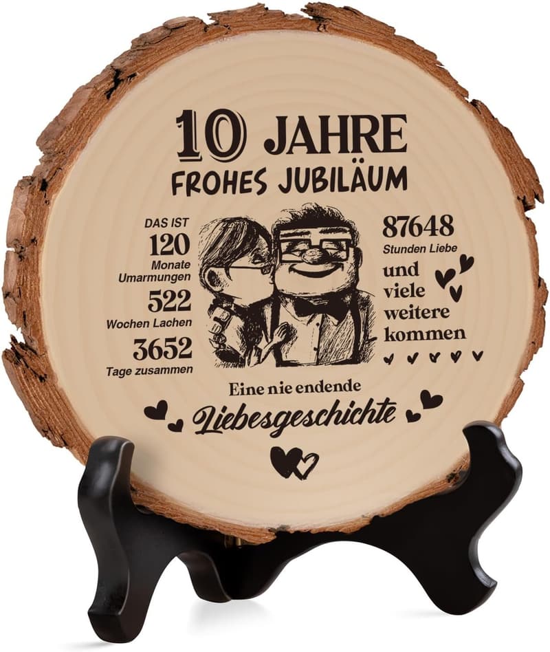 10. Hochzeitstag Holzplakette für Paare