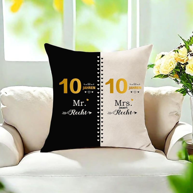 Kissenbezug zum 10. Hochzeitstag für Paare – Lustiges Andenken 45x45