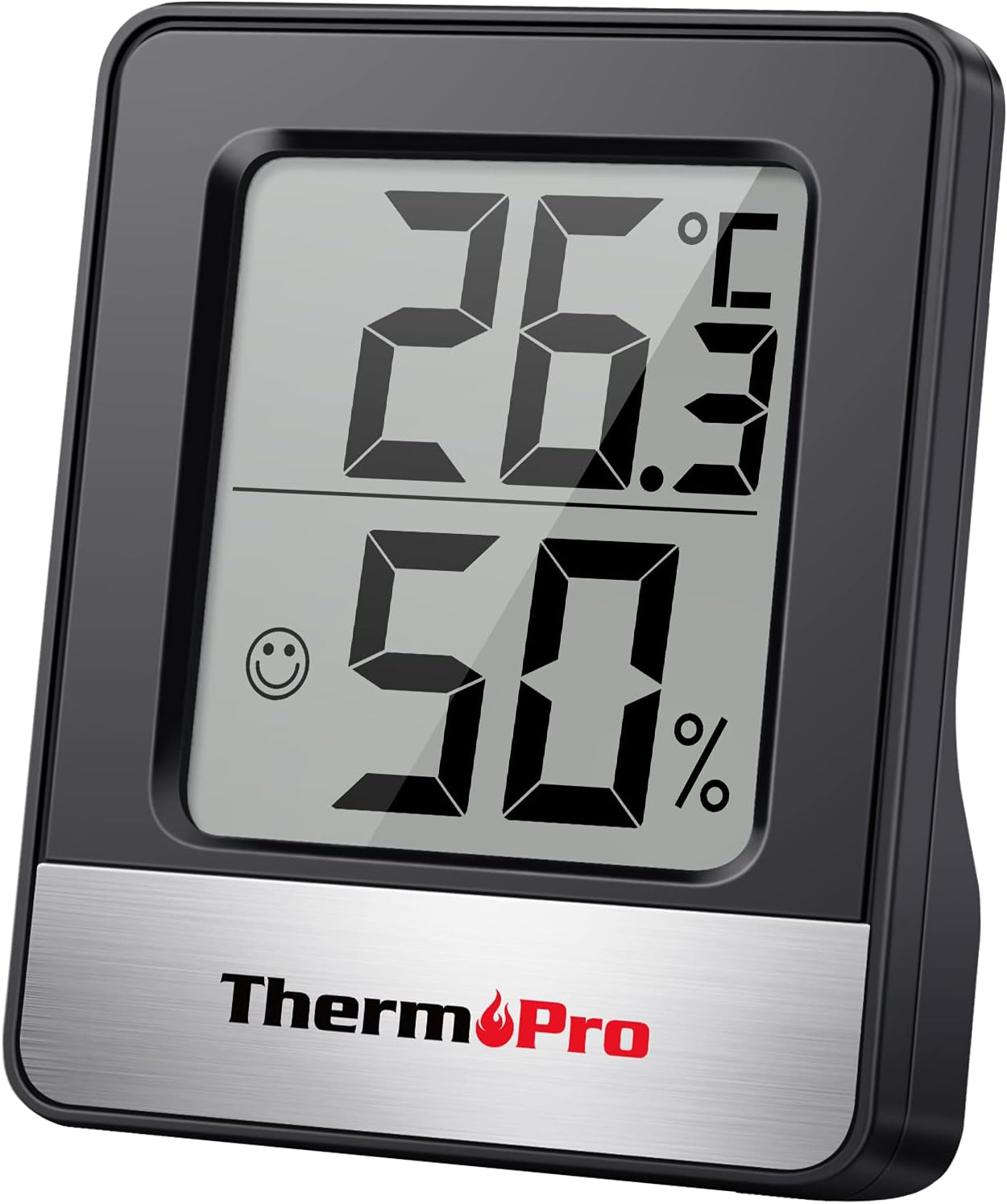 ThermoPro TP49B digitales Mini Thermo-Hygrometer mit Smiley-Indikator