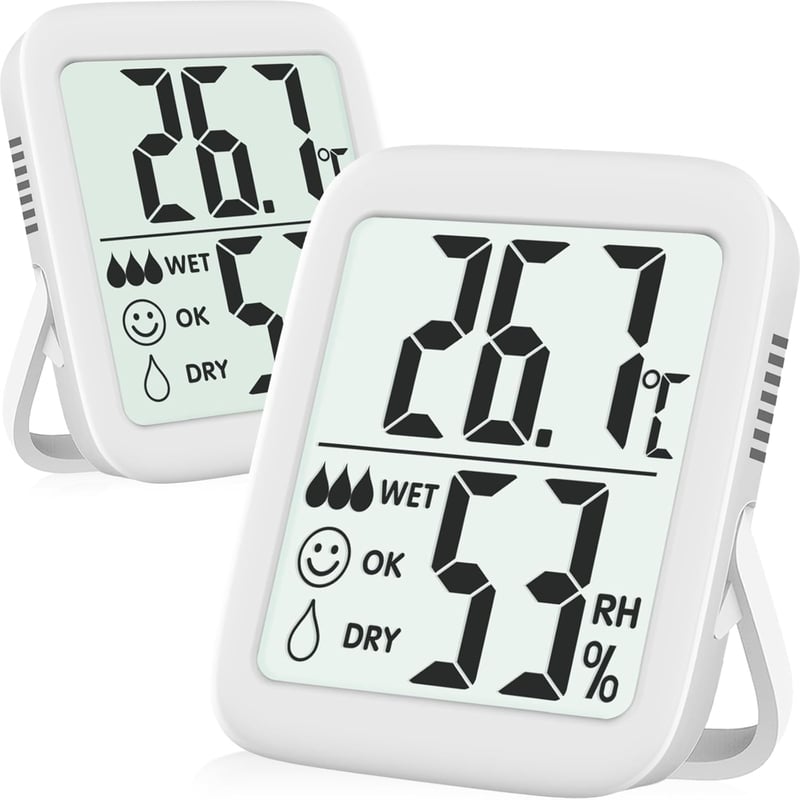 Digitales Thermometer-Hygrometer 2 Stück für Innenräume mit Batterie