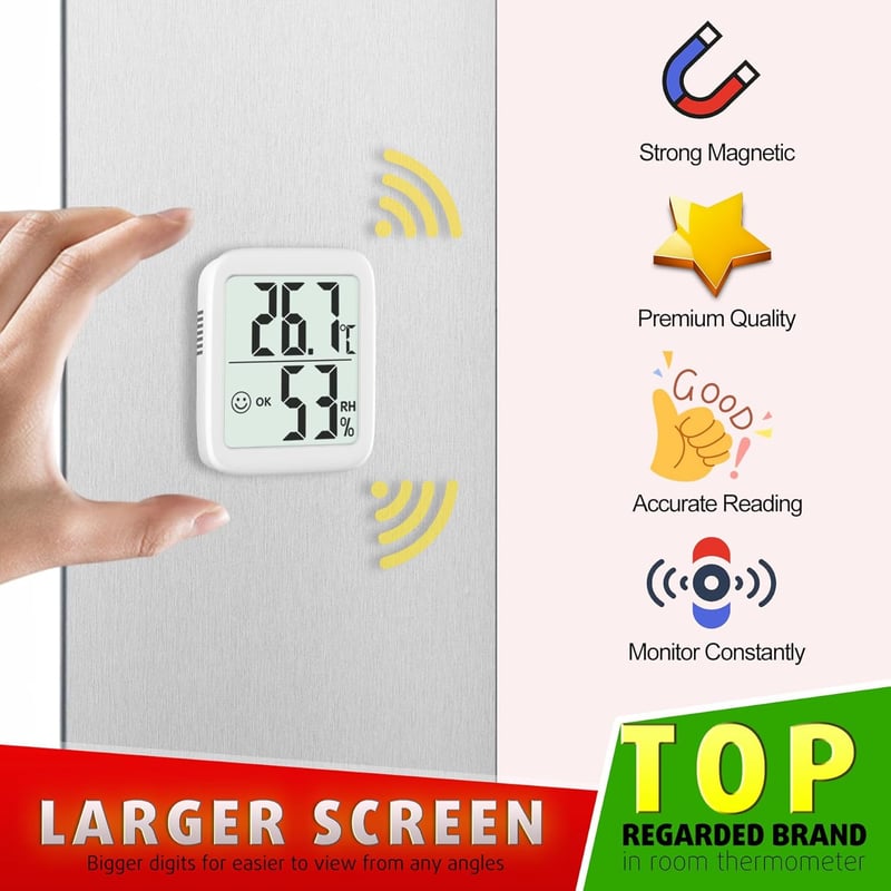 Digitales Thermometer-Hygrometer 2 Stück für Innenräume mit Batterie
