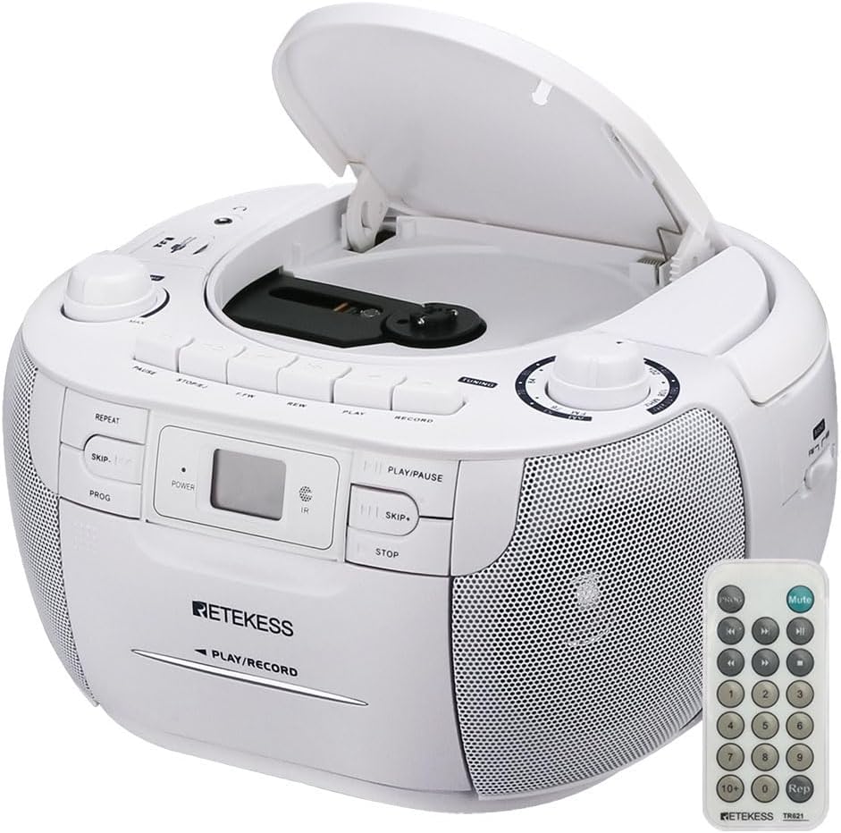 Retekess TR621 Tragbares CD-Radio mit Kassettenspieler und FM/AM