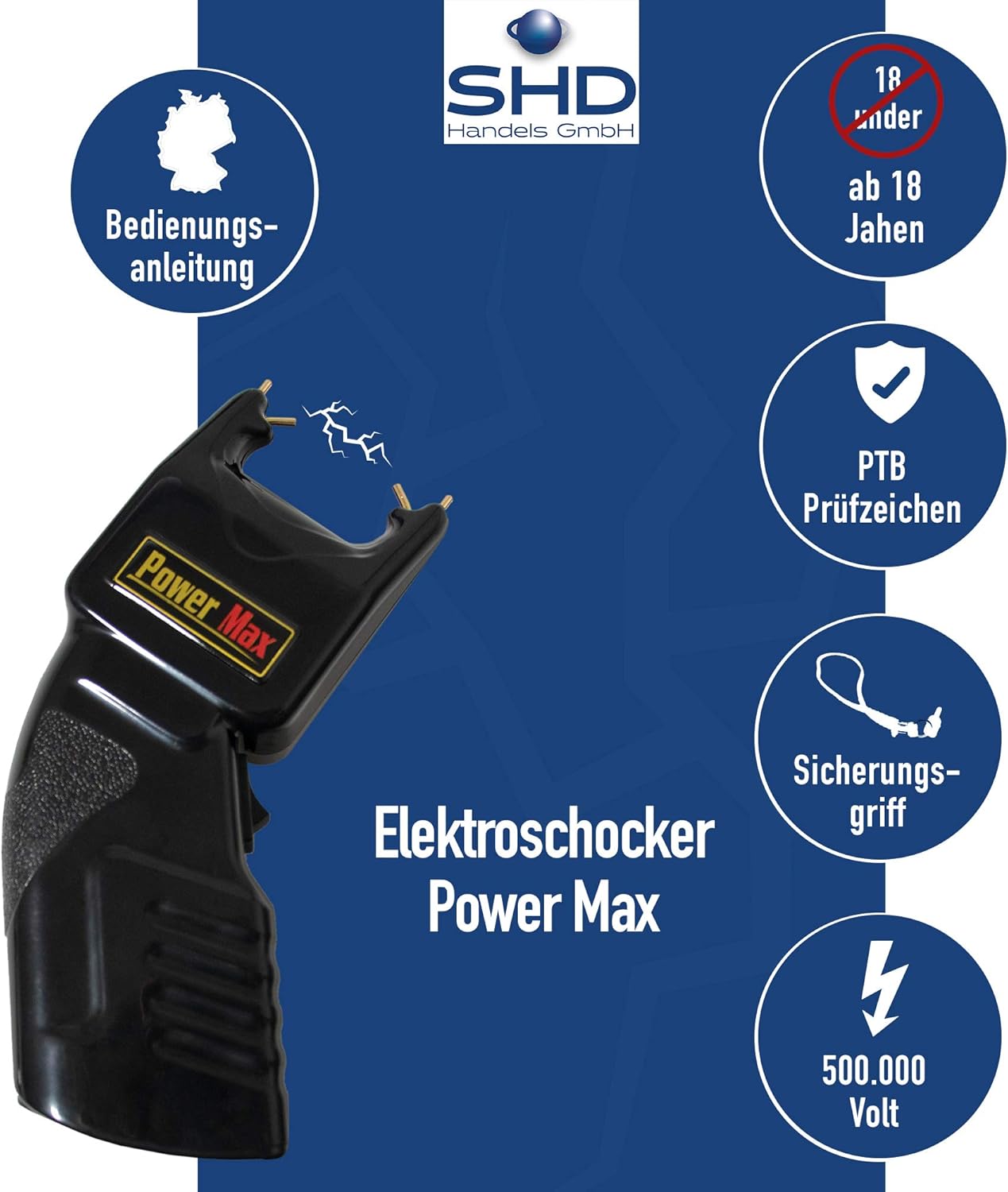 Elektroschocker 500.000 Volt zur Tierabwehr mit PTB Zulassung