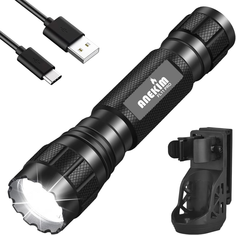 Taktische LED Taschenlampe 1200 Lumen mit Holster – Ideales Geschenk für Väter