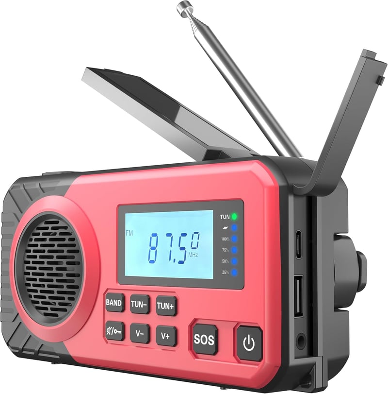 Notfallradio mit Kurbel und 5000 mAh Akku für Blackouts