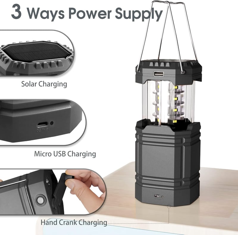 Tragbare Solar Handkurbel LED-Laterne für Outdoor-Aktivitäten