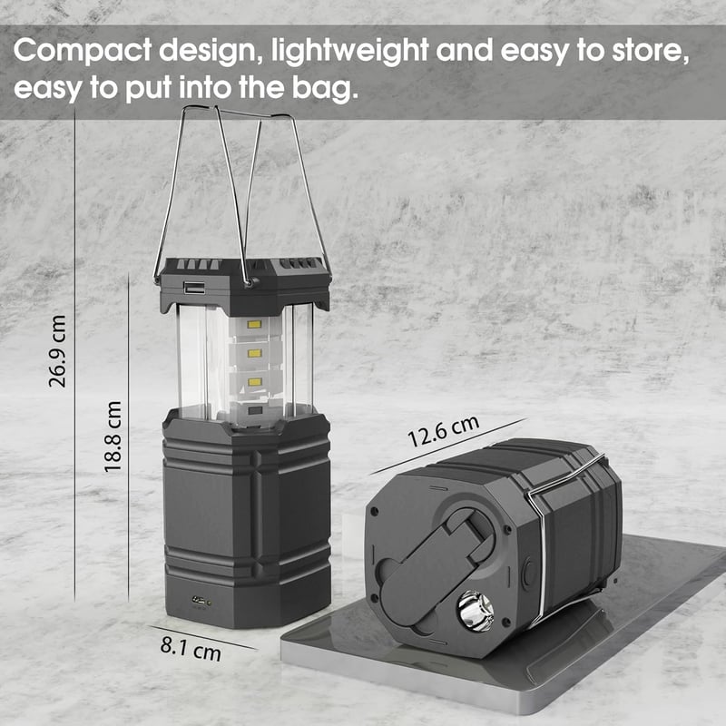 Tragbare Solar Handkurbel LED-Laterne für Outdoor-Aktivitäten
