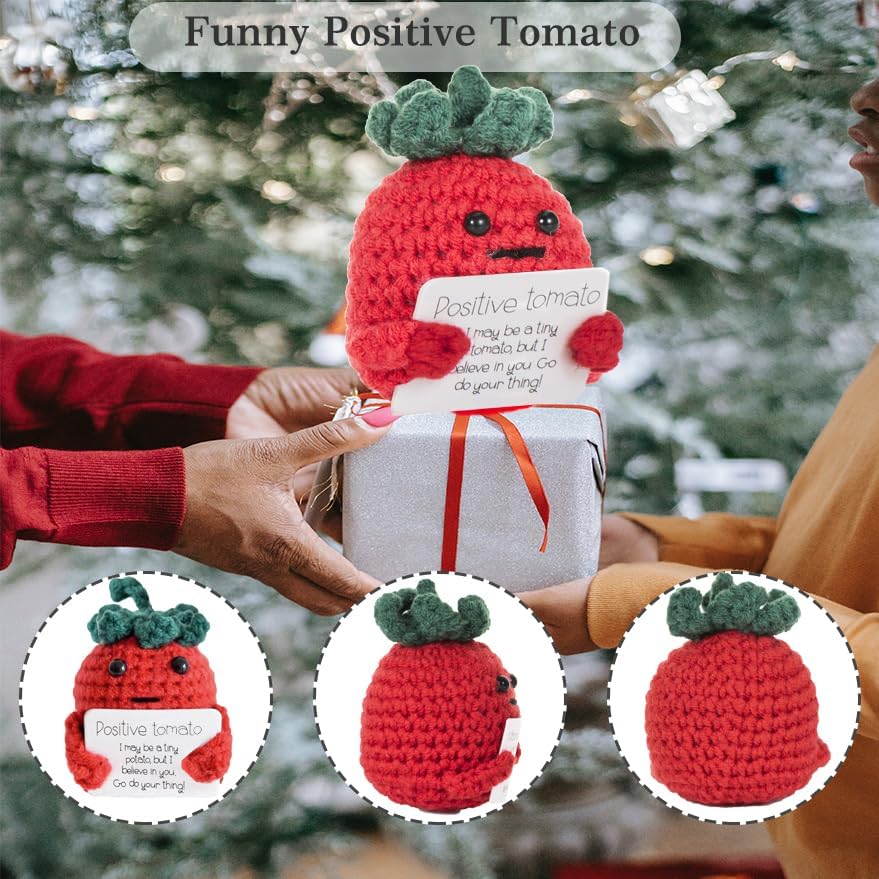 Positive Tomate Pocket Hug: Kreative Wolle Puppe als Mutmacher für Frauen