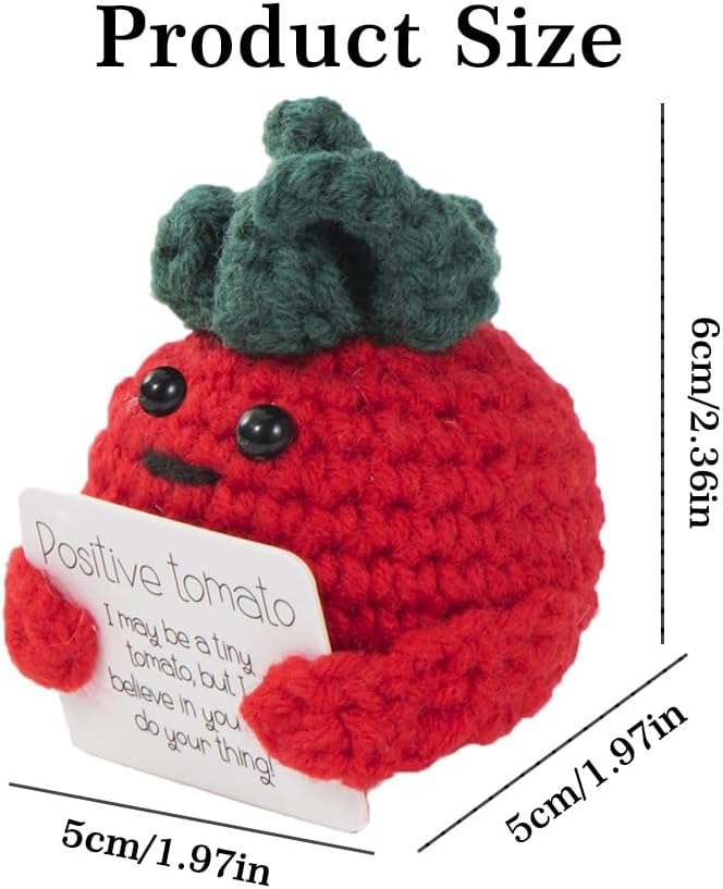 Positive Tomate Pocket Hug: Kreative Wolle Puppe als Mutmacher für Frauen