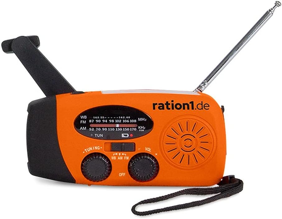 Solar- und Kurbelradio mit LED-Taschenlampe für Camping