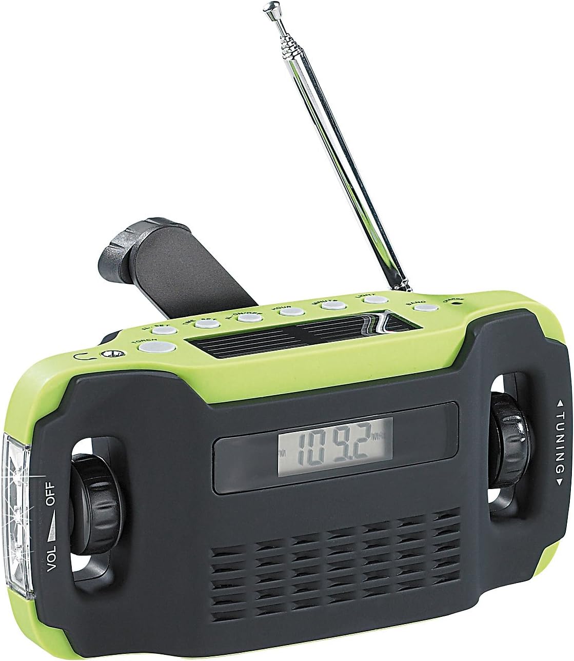 Solar- und Dynamo-Notfallradio mit LED-Licht und LCD-Display