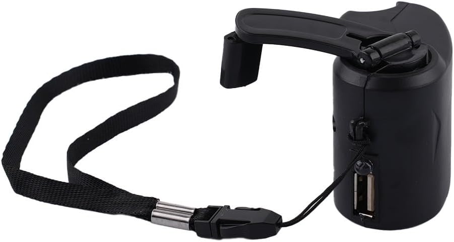 Handkurbel-Handy-Ladegerät mit USB-Kompatibilität, schwarz