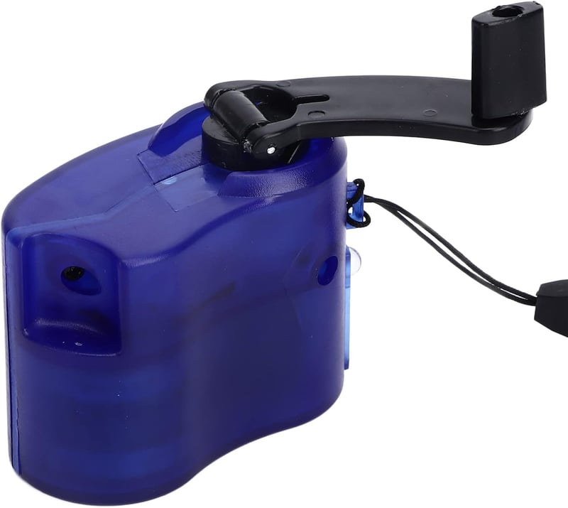 Handkurbel Generator für Outdoor und Notfälle – USB Ladegerät (Blau)