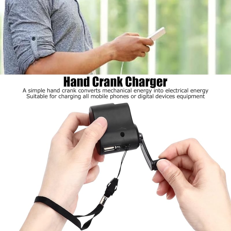 Tragbares Handkurbel-USB-Ladegerät für Outdoor-Wandern und Camping