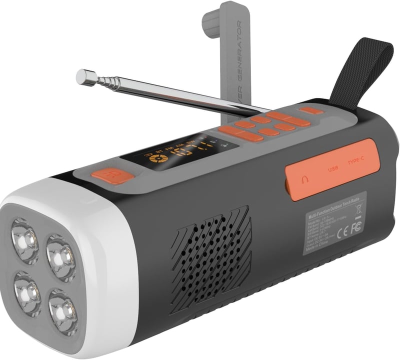 Tragbares DAB+ Notfallradio mit SOS-Alarm für Camping