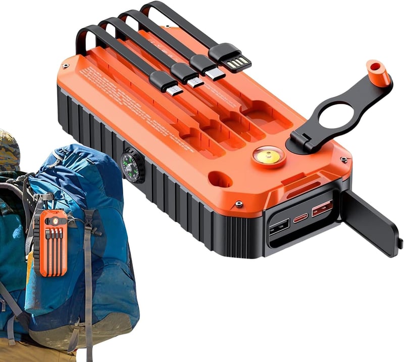 Solarladegerät 20000mAh mit Handkurbel und Notfalllampe für Outdoor