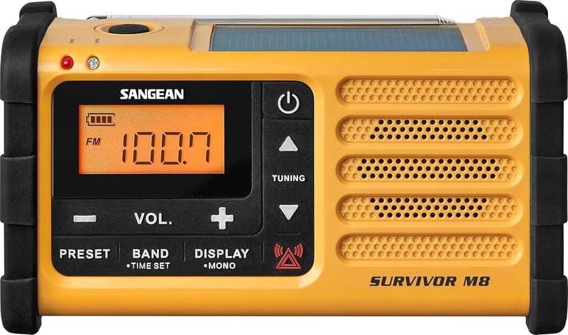Tragbares Kurbelradio MMR-88 mit Taschenlampe – Notfallradio in Gelb/Schwarz