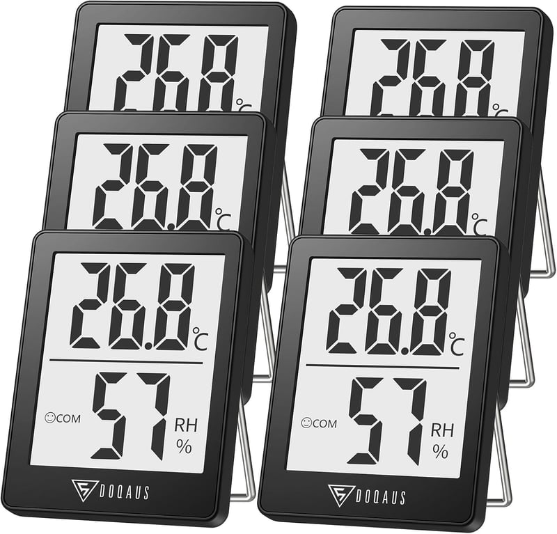 DOQAUS 6er Set Digitales Hygrometer für Innenräume mit hoher Genauigkeit