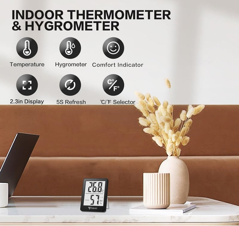 DOQAUS 6er Set Digitales Hygrometer für Innenräume mit hoher Genauigkeit