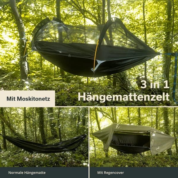 Skandika Hängemattenzelt Rian für 1 Person, ultraleicht mit Moskitonetz