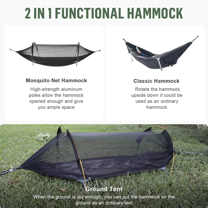 Hängematte Zelt für 2 Personen mit Moskitonetz für Camping und Garten