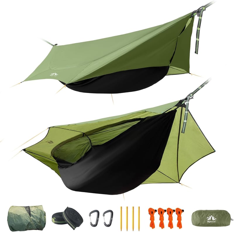 Hängematte Zelt für 1 Person mit Moskitonetz und wasserdichtem Tarp