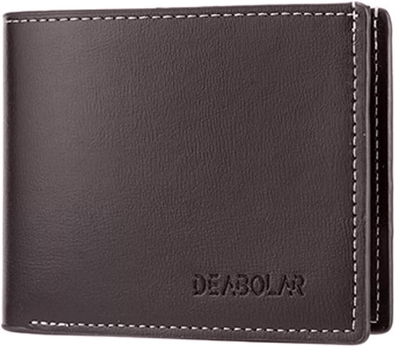 Herren Slim Leder Geldbörse mit 2 Fächern für Banknoten und 3 Kartenfächern (Braun)