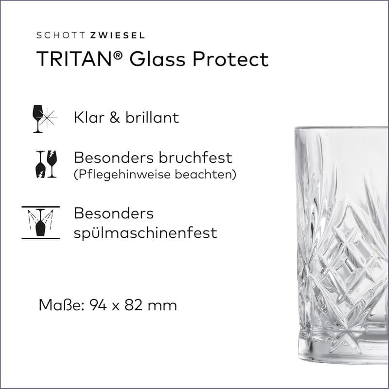 Whiskyglas Set für Genießer – Spülmaschinenfeste Kristall-Tumbler (4er)