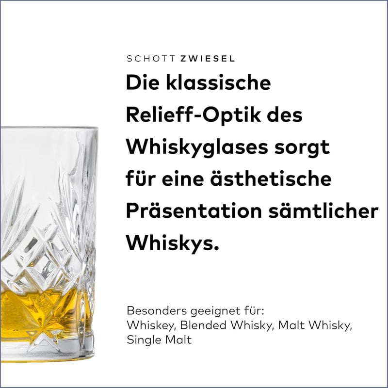 Whiskyglas Set für Genießer – Spülmaschinenfeste Kristall-Tumbler (4er)