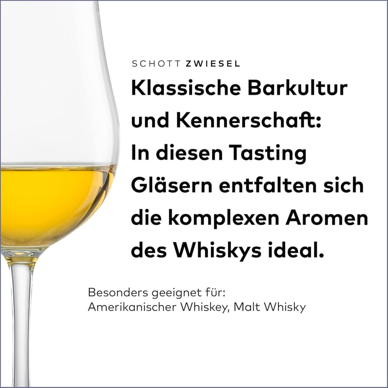 Whisky Tasting Gläser für Bar, 4er-Set aus spülmaschinenfestem Kristall