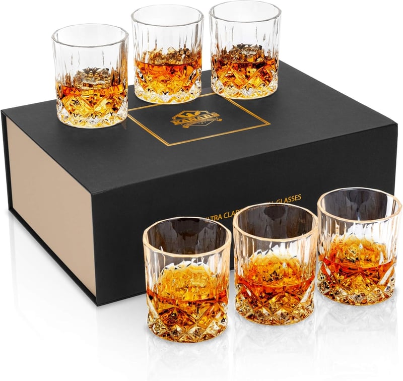 KANARS Whisky Gläser Set aus bleifreiem Kristall, 6-teilig, 300ml