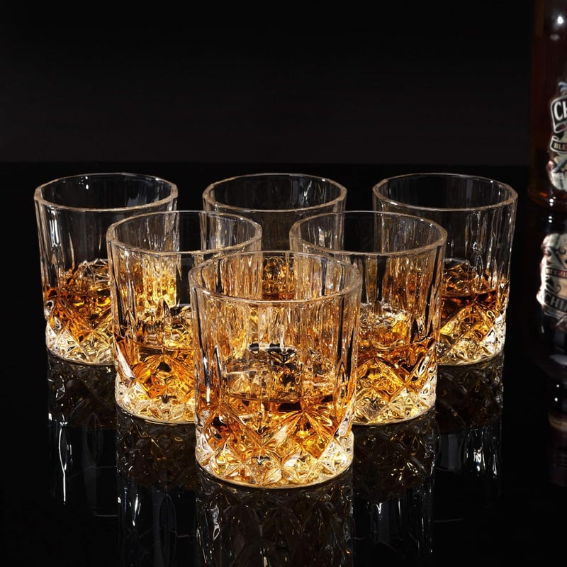 Luxuriöse 6-teilige Whisky Gläser aus bleifreiem Kristall, 300ml