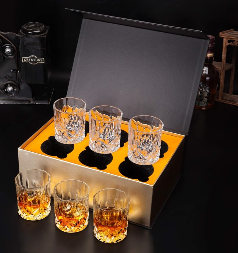 Luxuriöse 6-teilige Whisky Gläser aus bleifreiem Kristall, 300ml