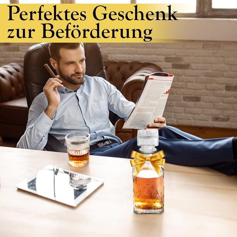 Krollmann Whiskey Karaffe 0,8 Liter - Glaskaraffe für den Mann