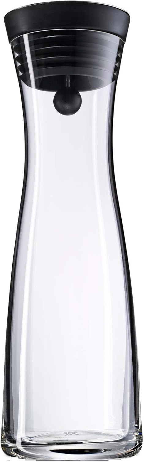 WMF Basic Wasserkaraffe aus Glas, 1 Liter, mit Silikondeckel
